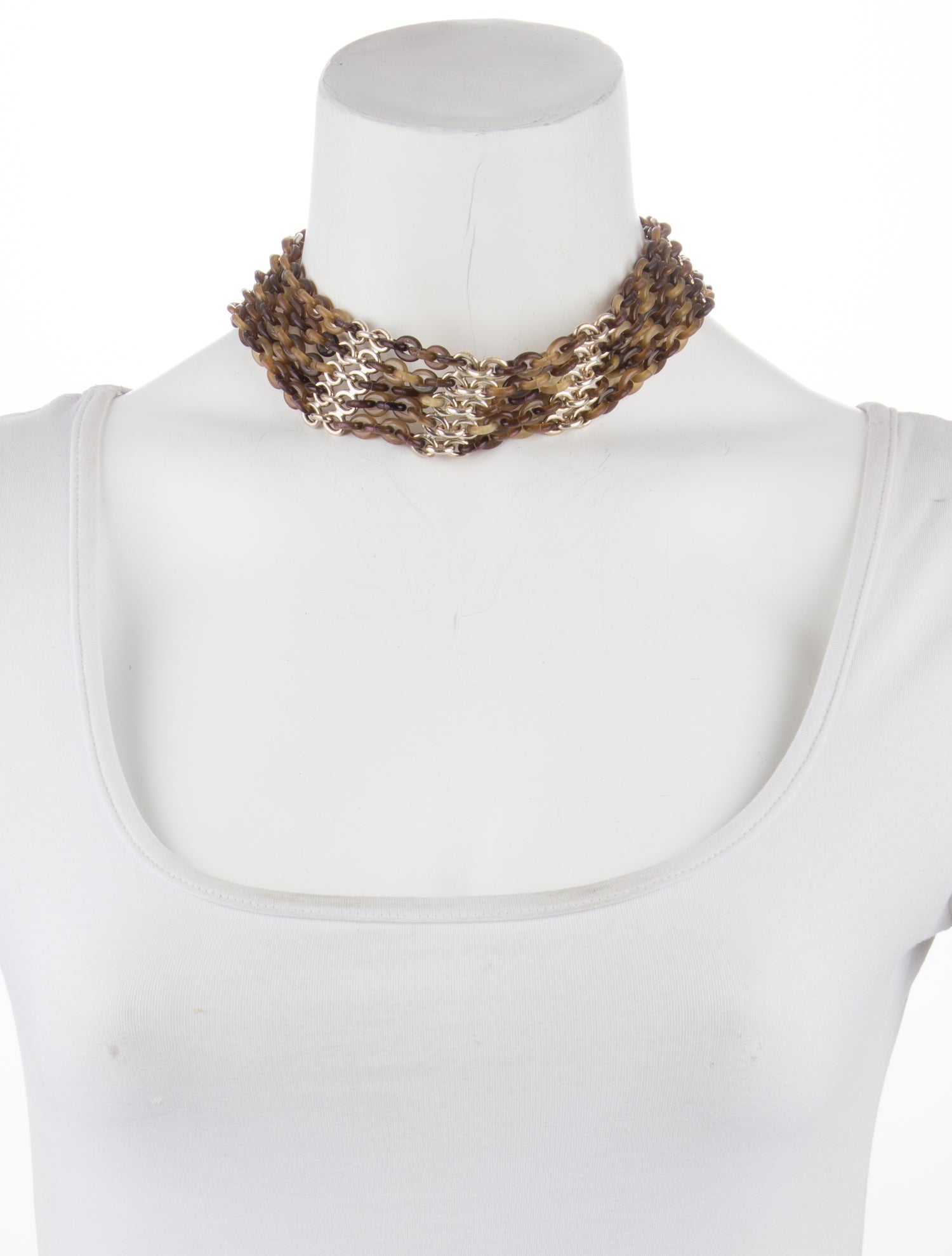 Hermès Horn Link Chains Fall Foliage Choker Necklace